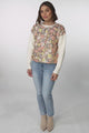 Poppet Jumper - Sequin Flower Decal Jumper in Cream