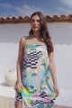 Abie Maxi Dress - Adjustable Strap Sun Dress with Splits in Melora Print
