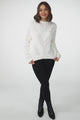 Ruthie Knit Top - Pom Pom Open Knit Decal Jumper in White