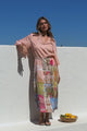 Maisy Midi Dress - Collared Shift Dress with Robe Belt and Bell Sleeves in Tullia Print