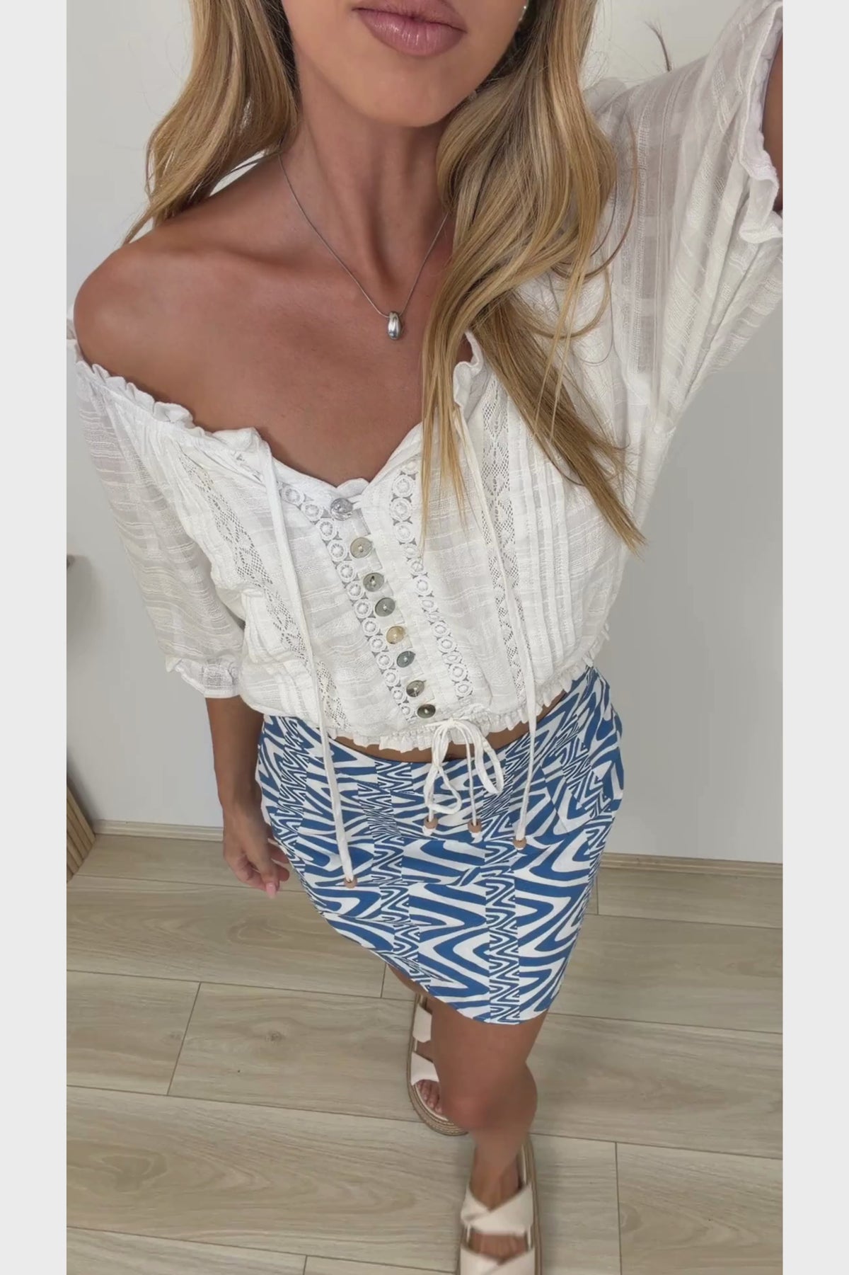 Tala Mini Skirt - High Waisted A-Line Skirt in Sable Print