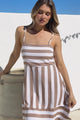 Sennia Mini Dress - Adjustable Spaghetti Strap Sun Dress in Gaubi Print Tan