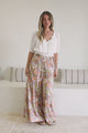 Avianna Pants - Paper Bag High Waisted Wide Leg Pants in Floral Print