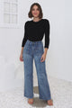 Cindy Wide Leg Jean in Mid Denim Wash