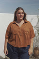 Marion Shirt - Collared Buttoned Down Shirt with Pockets in Rust