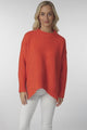 Sammy Jumper - Crew Neck Ribbed Shark Bite Hemline Jumper in Orange