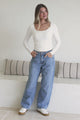 Antoni Barrel Jeans - Mid Rise Whisker Stripe Jeans in Light Denim Wash