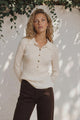 Alexander Knit Top - Ribbed Knit Top with long fitted Sleeves Cream