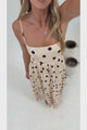 Sundae Maxi Dress - Square Neck Sun Dress with Cut Out Back in Kiki Print Beige