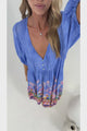 Muse Midi Dress - V Neck 3/4 Sleeve A Line Midi Dress in Clara Print