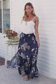 Hellen Maxi Skirt - High Waisted Skirt with Front Splits in Colette Print