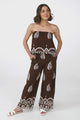 Rayane Bandeaux Top and Pants Set - Tamila Print Brown