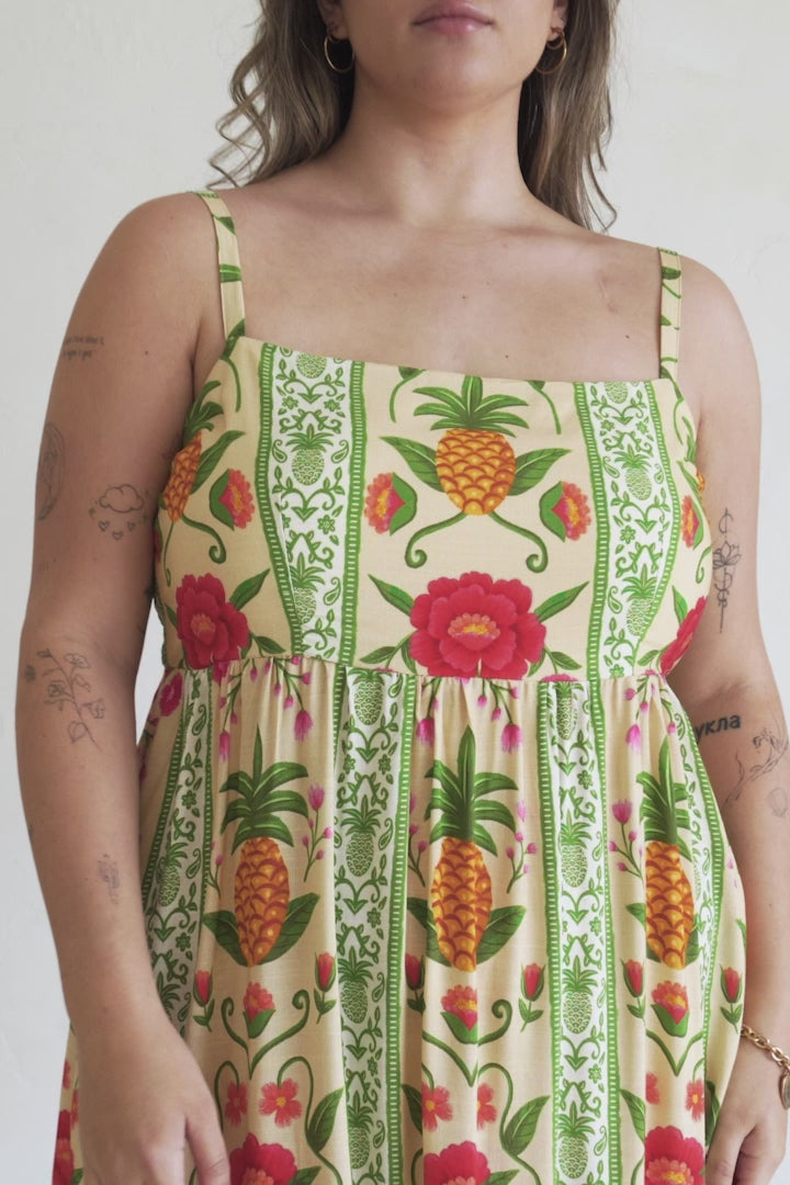 Tiff Maxi Dress - Adjustable Strap Sun Dress in Sunkissed Print