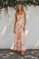 Aviva Maxi Dress - Spaghetti Strap A-Line Cut Out Detail Dress in Zosia Print