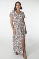 Havanah Maxi Dress - Button Through A Line Dress With Waist Tie In White