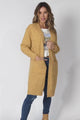 Kartika Cardigan - Long Ribbed Cuff and Hem Cardigan with Pockets in Mustard