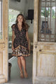 Lizzie Mini Dress - Butterfly Cap Sleeve Button Down Dress with Pockets in Eternity Print