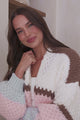 Lane Cardigan - Cropped Open Lattice Knit with Pockets and Balloon Sleeves in Marshmallow
