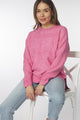 Zollana Jumper - Long Sleeve Step Hem Jumper in Pink