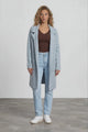 Keagan Cardigan - Folded Lapel Collar Coatigan with Pockets in Blue