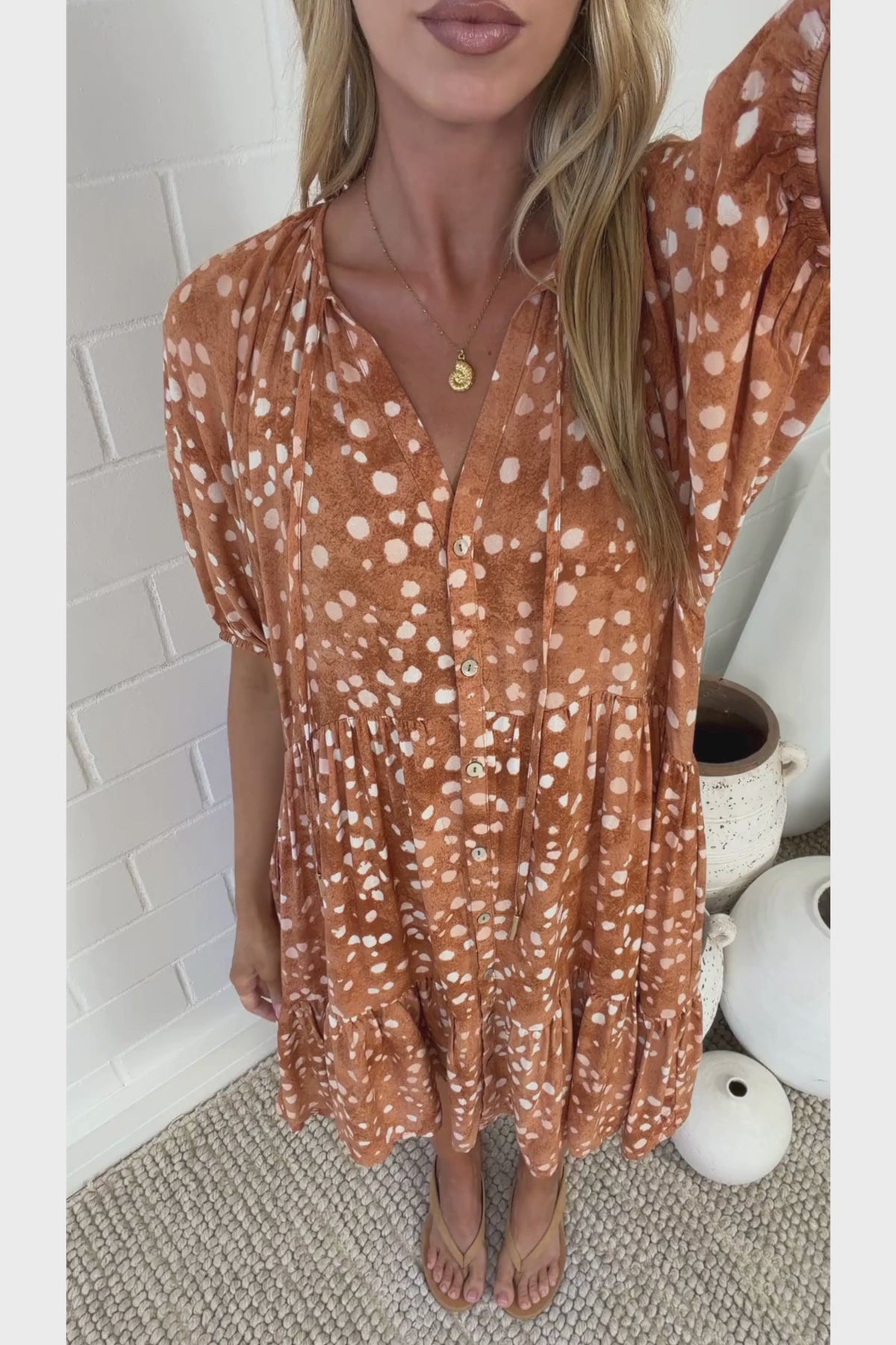 Lia Mini Dress - Balloon Sleeve Smock Dress in Lilwen Print