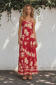 Aviva Maxi Dress - Spaghetti Strap A-Line Cut Out Detail Dress in Varenna Print