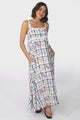 Bailie Maxi Dress - Rick Rack Detailed Sun Dress with Pockets in Wendy Print