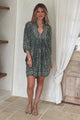JAASE - Boheme Mini Dress: Mandarin Collar Slimline Smock Dress in Constance Print