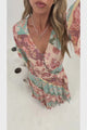 Jemina Maxi Dress - V-Neck Elasticated Waist A-Line Dress in Clavelle Print