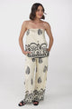 Rayane Bandeaux Top and Pant Set - Tamila Print Beige