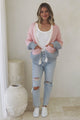 Rosie Cardigan - Cropped Colour Block Cardigan in Fairy Floss