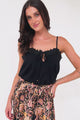 Hellen Maxi Skirt - High Waisted Skirt with Front Splits in Pree Print Black