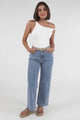 Harlan Jeans - High Waisted Wide Leg Jeans in Light Denim