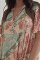 Abilia Mini Dress - Mandarin Collar Smock Dress in Clavelle Print