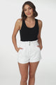 Majorca Denim Shorts - Paperpag High Waisted Shorts in White