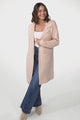 Darby Cardigan -  Folded Collar Coatigan with Pockets in Pink