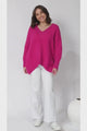 Jonas Jumper - Relaxed High-Low Jumper With Seam Splits In Hot Pink