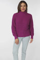 Dexter Jumper - Turtle Neck Waffle Knit Jumper in Magenta