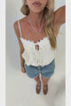 Frankie Denim Shorts - High Waisted Paperbag Shorts in Mid Denim