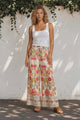 Mezza Pants - Paper Bag High Waisted Wide Leg Pants in Sweet Tea Print