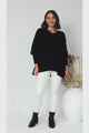 Pier Jumper - Oversized Batwing Knit Jumper in Black