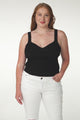 Zoey Ribbed Top - Sweetheart Neckline Ribbed Top in Black