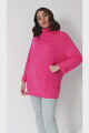 Ashby Jumper - Turtleneck Relaxed Jumper with Pockets in Hot Pink