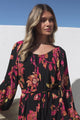 Tai Maxi Dress - On or Off Shoulder Dress with Matching Belt in Valerie Print