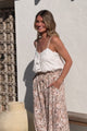 Charli Pants - Paper Bag High Waisted Wide Leg Pants in Akira Print