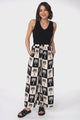 Mahina Pants - High Waisted Straight Leg Pants Nohea Print in Black