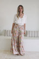 Avianna Pants - Paper Bag High Waisted Wide Leg Pants in Floral Print