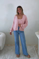 Indie Cardigan Set - Knit Top and Button Down Cardigan Set in Pink