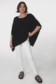 Garcia Top - Free-Size Drape Batwing Sleeve Top in Black