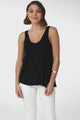 Adel Tank Top - Crew Neck Relaxed Tank Top in Black